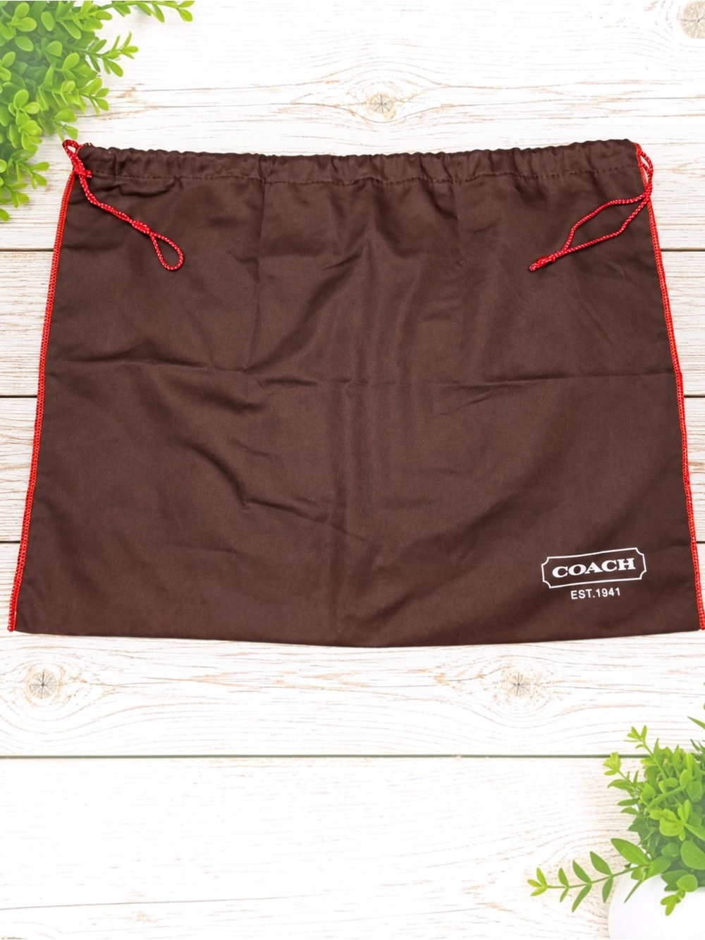 Coach Vintage Y2K Brown Red Drawstring Dust Bag Medium